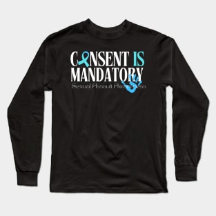 Consent is Mandatory Sexual Assault Awareness Ribbon Month Long Sleeve T-Shirt